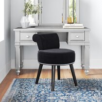 Black vanity online chair with back